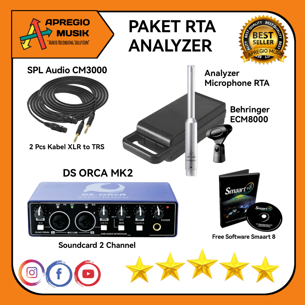 Jual Paket Smaart analyzer RTA Murah DS orca MK2 ECM8000 Lengkap ...