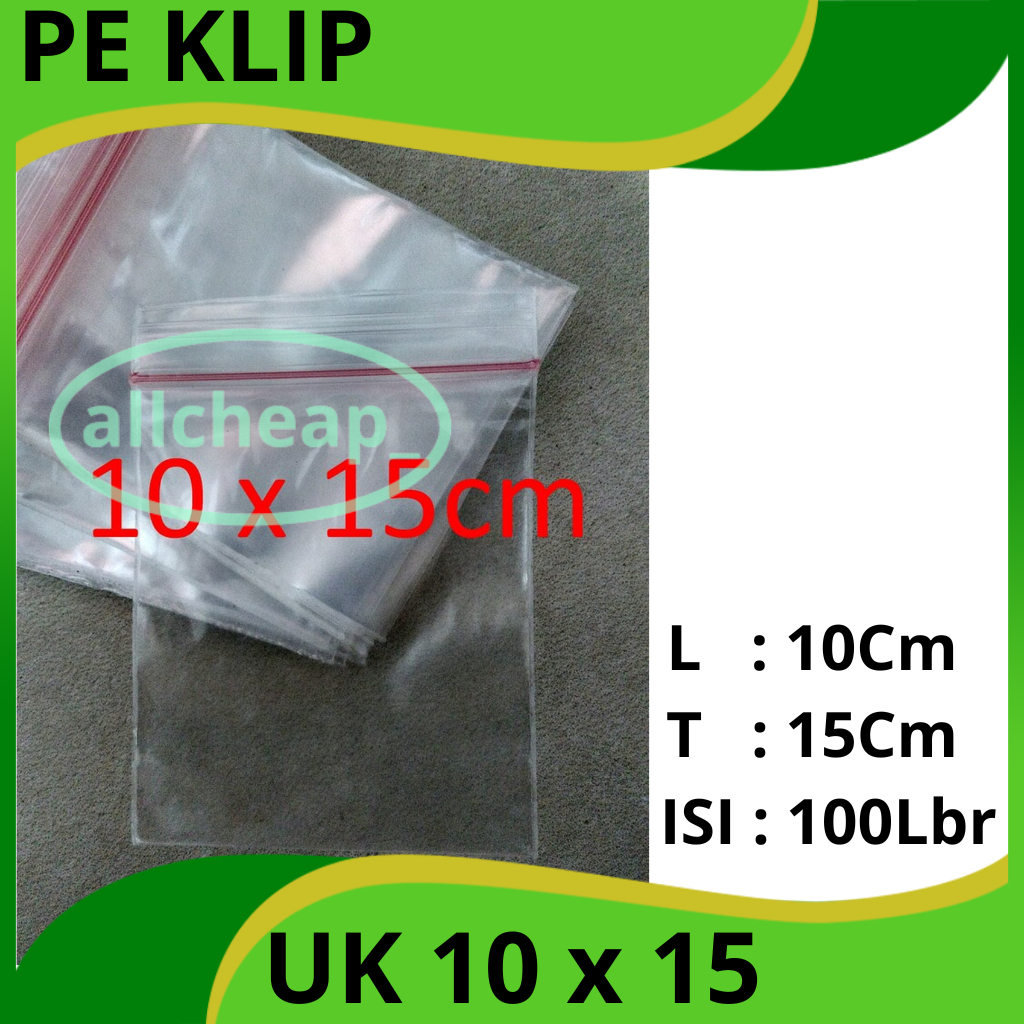 Jual 100lbr Plastik Klip 10x15 Plastic Clip Seal Zipper Bag Sealer Ziplock Pe Shopee Indonesia 9461