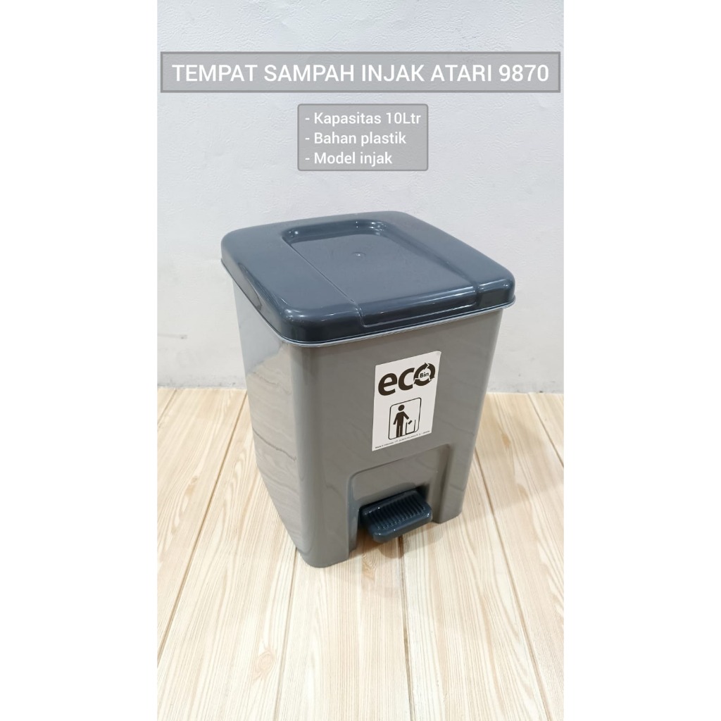 Jual TEMPAT SAMPAH ATARI INJAK 9870 10LTR SEGI | Shopee Indonesia