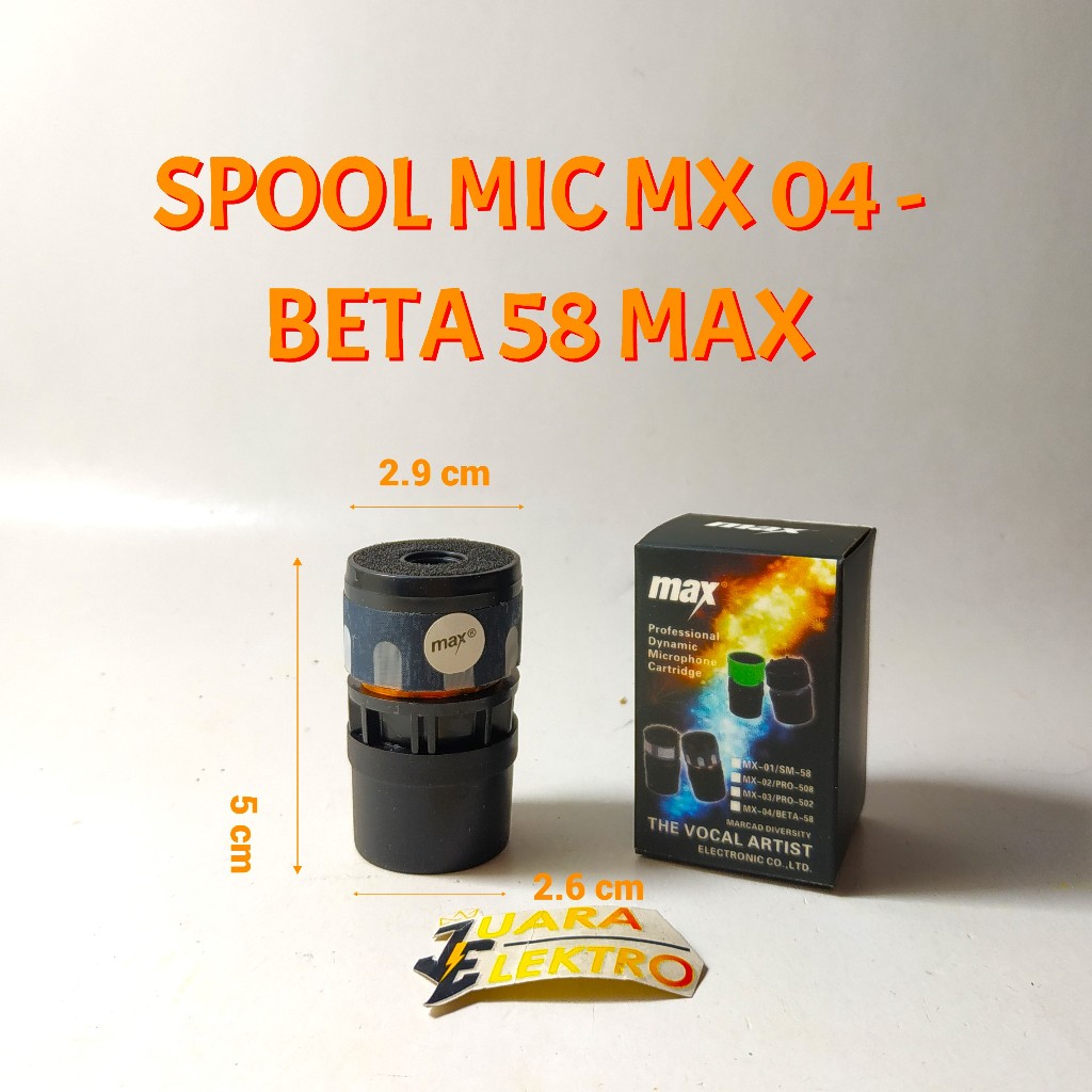 Jual SPOOL MIC MAX MX - 04 / BETA - 58 (Pro Dynamic Microphone ...