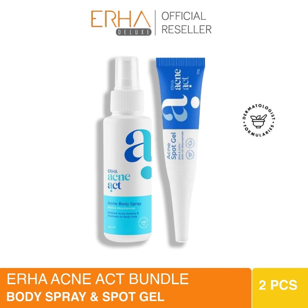 Jual ERHA Acne Back Spray 100ml + Acne Spot Gel Obat Jerawat Pungung