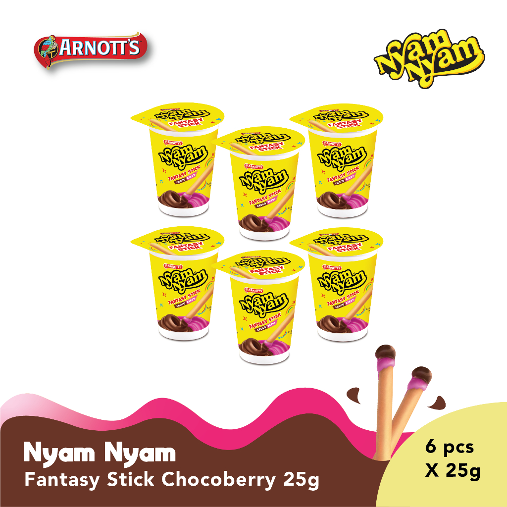 Jual Arnotts Nyam Nyam Fantasy Stick Chocoberry 25 Gr X 6 Shopee Indonesia 8150