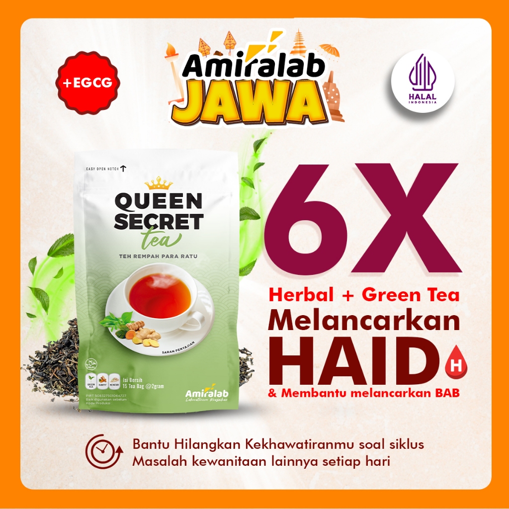 Jual AMIRALAB QUEEN SECRET TEA Minuman Teh Pelancar Haaid Telat Siklus ...