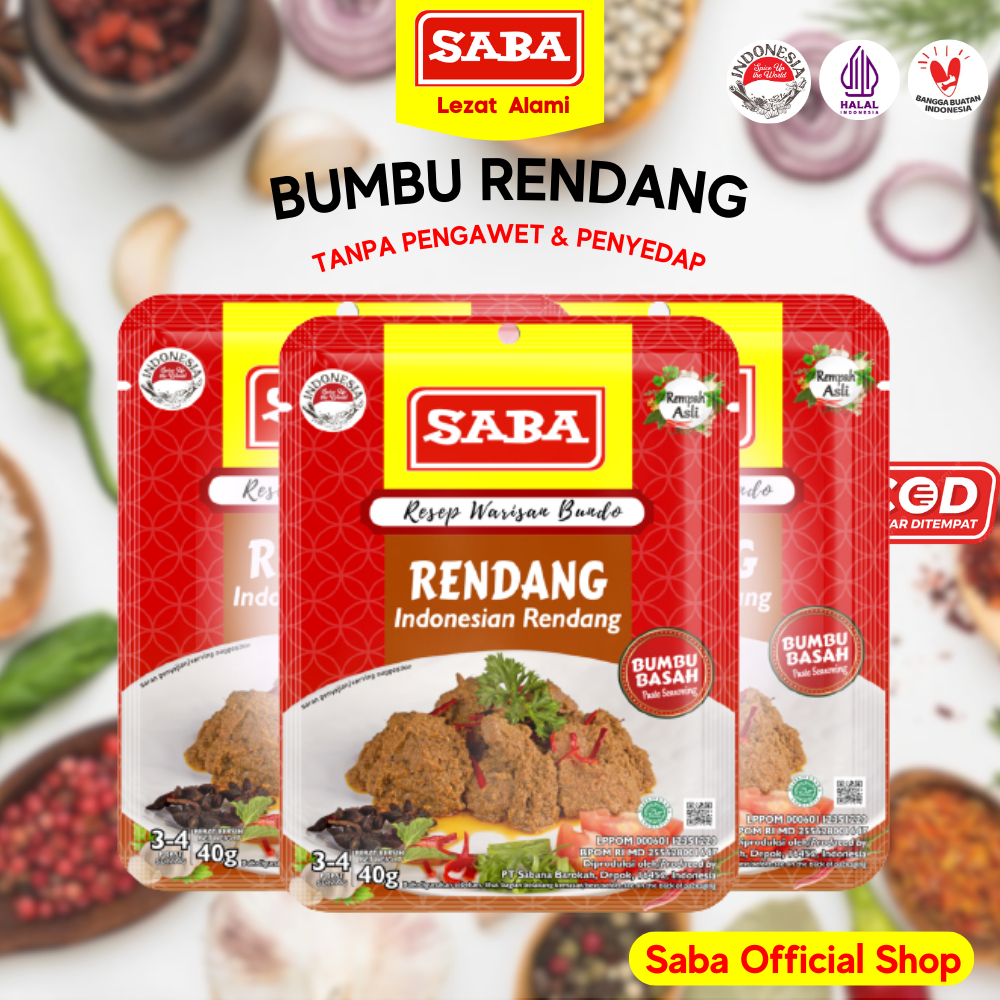 Jual Saba Bumbu Masak Rendang 40 Gram Bpom Bumbu Rendang Khas Minang Sapi Ayam Telur Jengkol Dll 