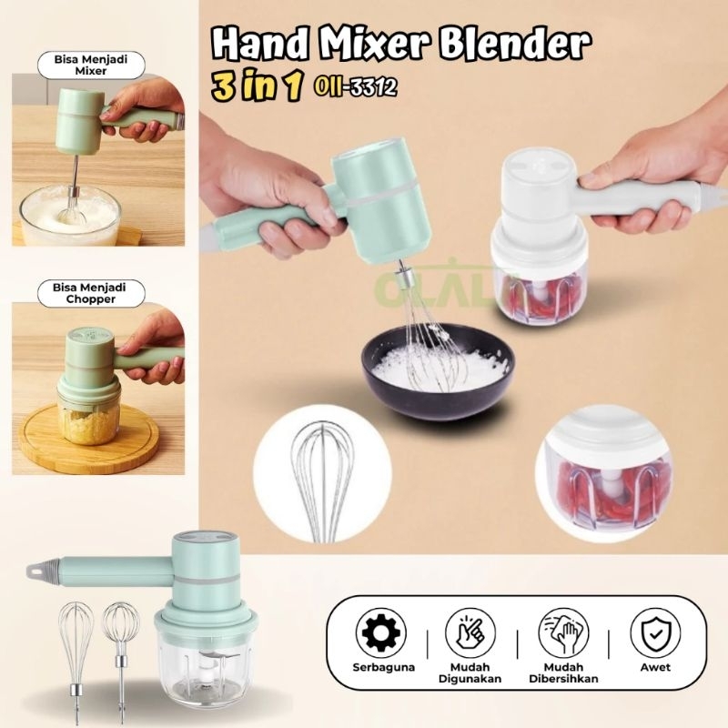 Jual Hand mixer blender 3in1 portable mixer chopper 3in1