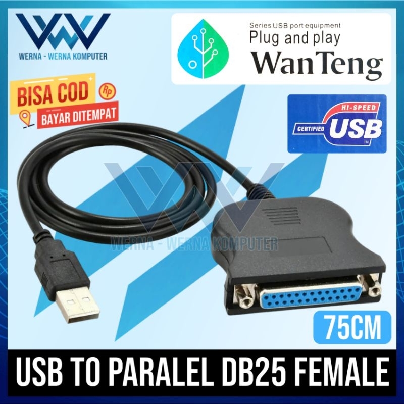 Jual Kabel Usb To Paralel Db25 Female Port Lpt Printer Converter Adapter Wanteng Shopee Indonesia 1044