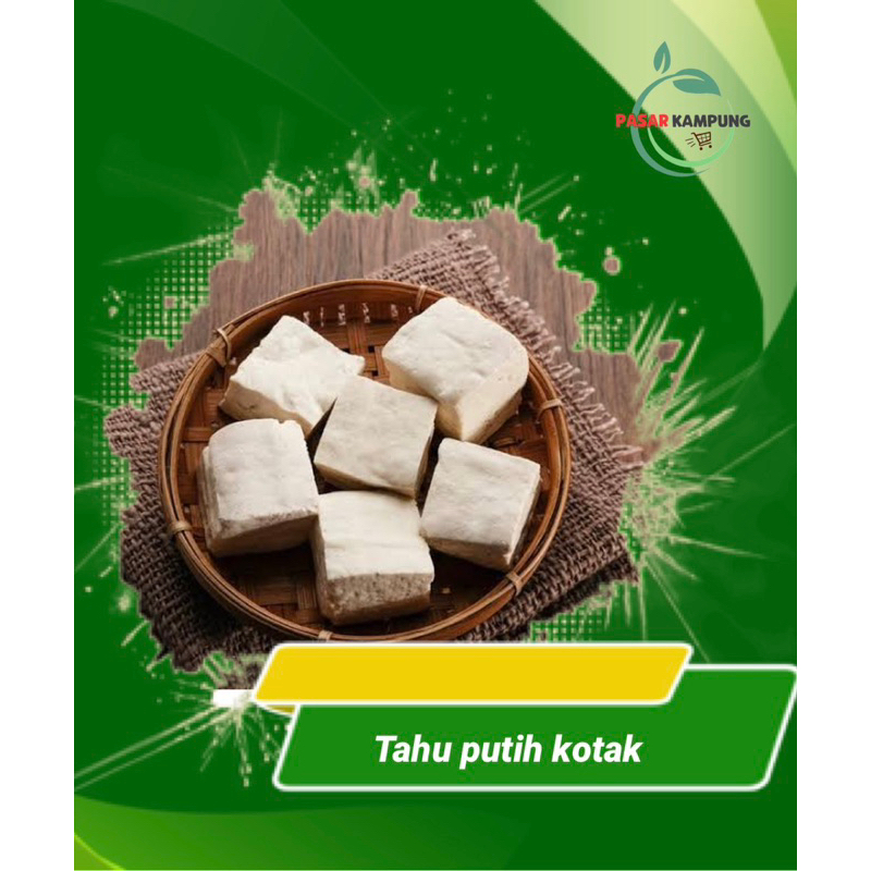 Tahu dalam kotak plastik dengan label nutrisi di sampingnya