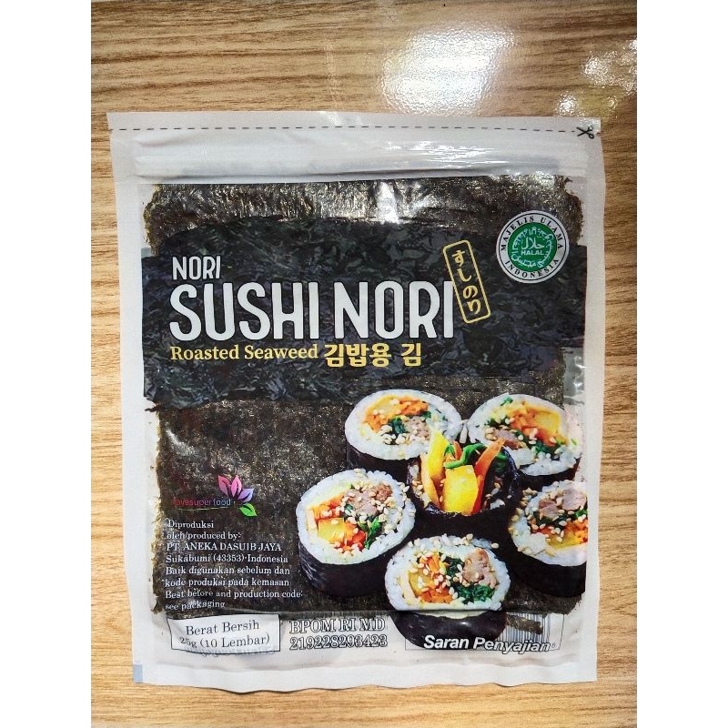 Jual sushi Nori Java Super Food Sakao Nori Halal 5 lembar 10 lembar 20