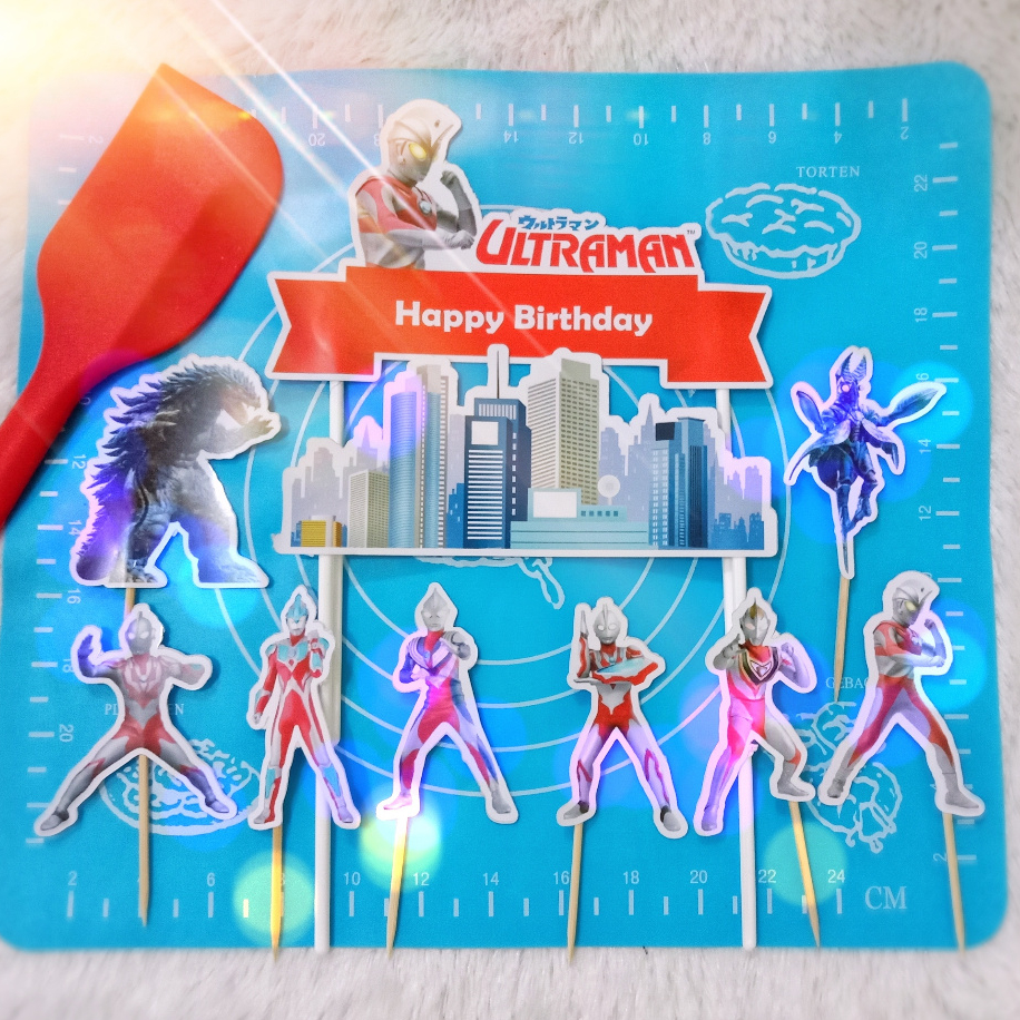 Jual Toper Kue Ultraman (Gratis Tambah Nama) untuk Hiasan Cake Ulang