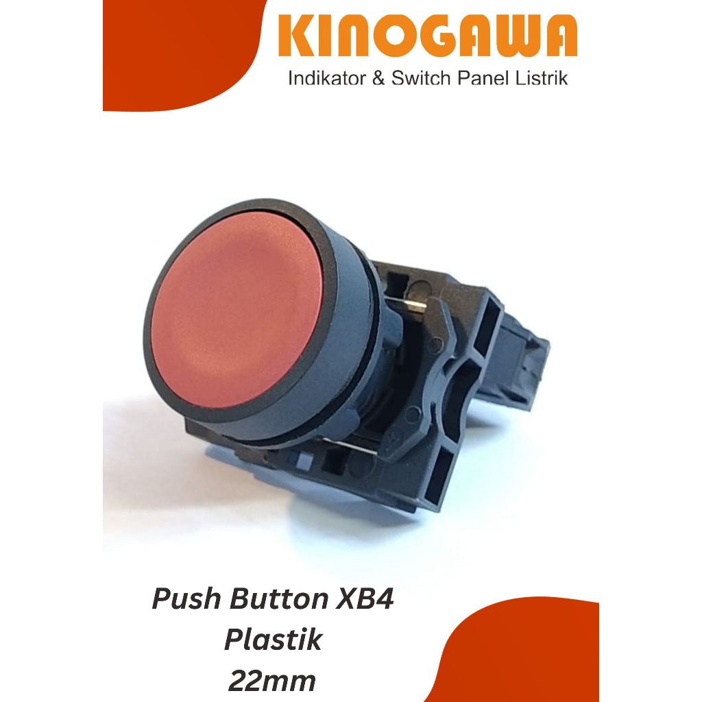 Jual Push Button 22mm Model XB4 Plastik Merah - Tombol Stop 22mm ...