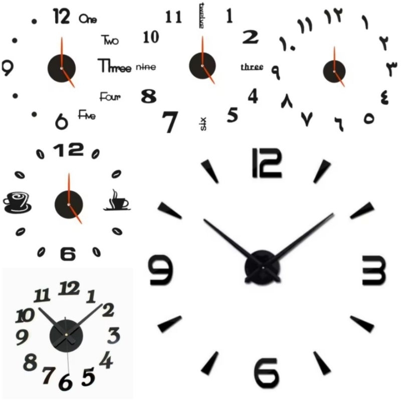 Jual JAM DINDING TEMPEL ANALOG 3D DIY MODERN CLOCK BC Shopee Indonesia