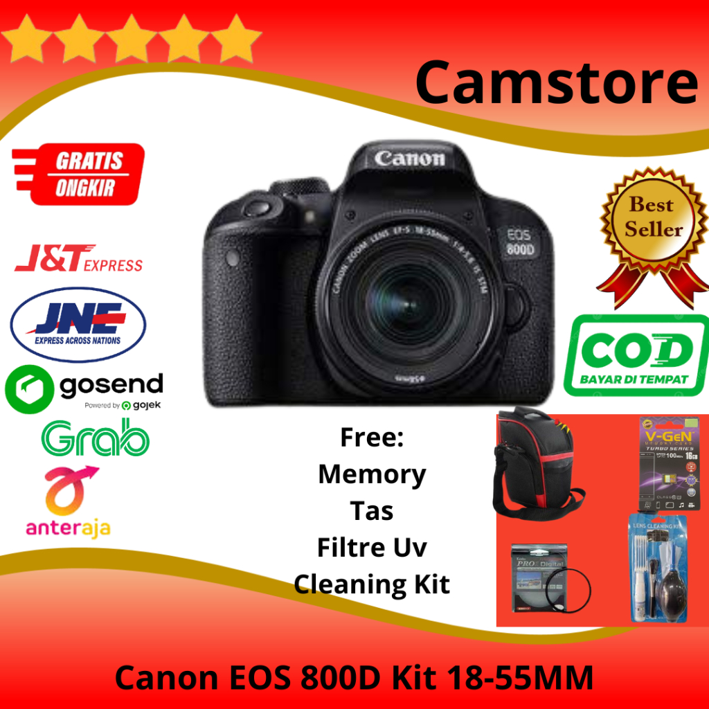 Harga Canon Dslr 800d Jual KAMERA CANON 800D LENSA KIT 18-55mm
