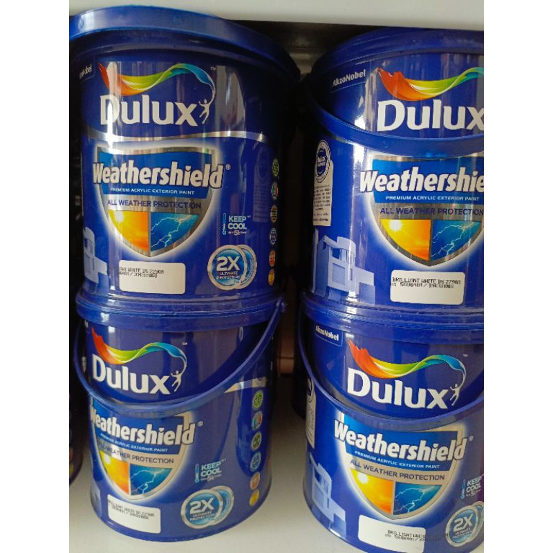 Jual Cat Dulux Weathershield Brilliant White 2 5l Galon Shopee Indonesia