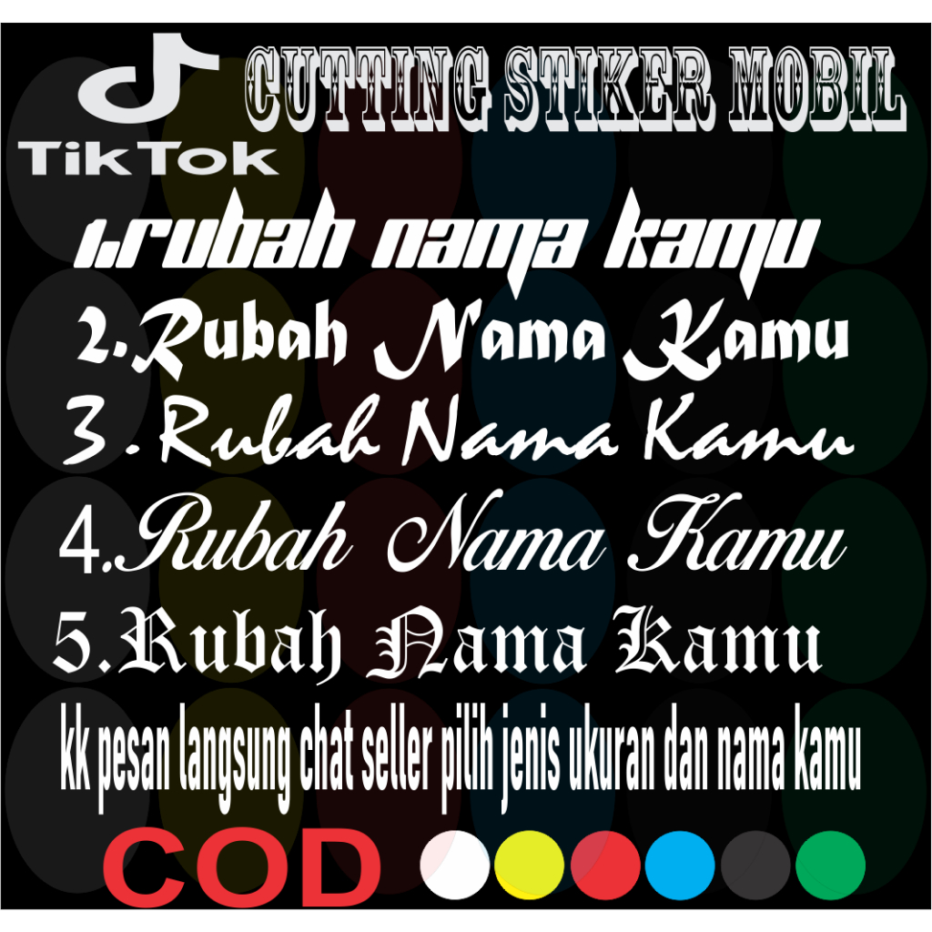 Jual Stiker Mobil Cutting Sticker Body Dan Kaca Mobil NAMA Custom ...