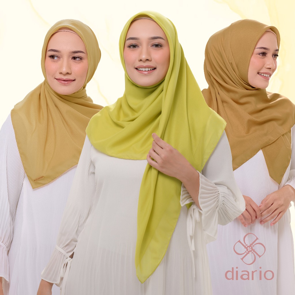 Diario Kerudung Segi Empat Ultrafine Plain Scarf Voal Yellow Series