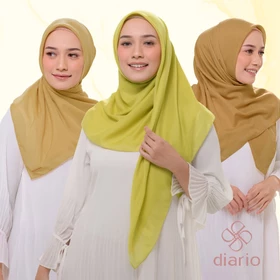 Diario Kerudung Segi Empat Ultrafine Plain Scarf Voal Yellow Series