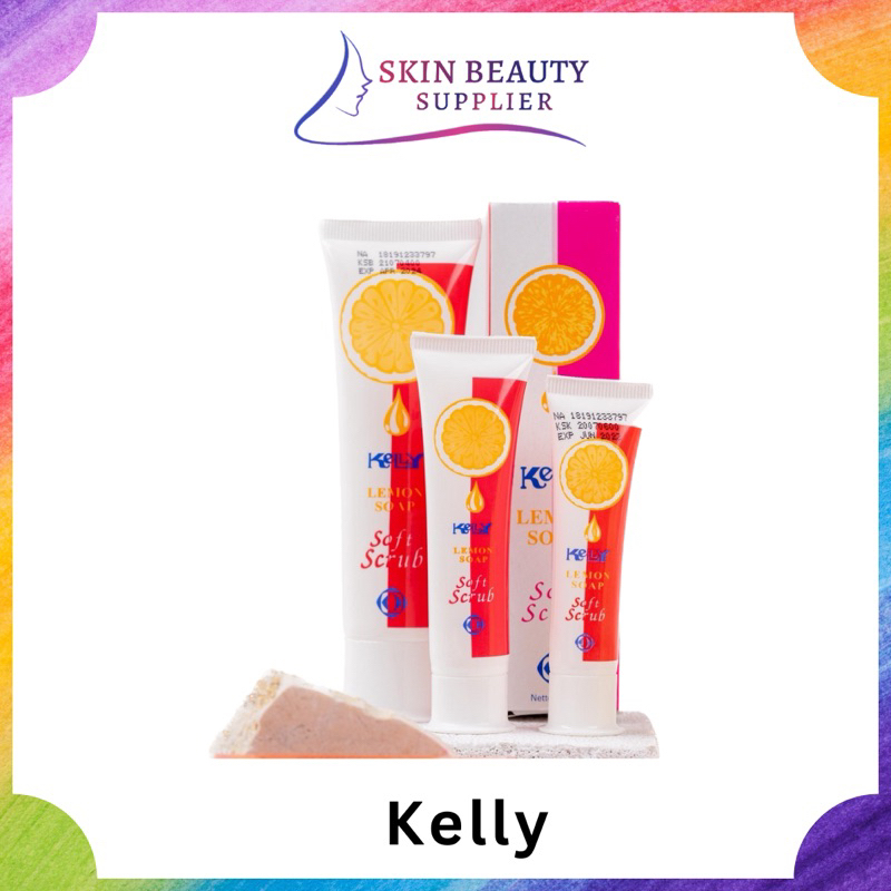 Jual Kelly Soft Scrub Lemon Soap| 15ml & 25ml & 75ml | Shopee Indonesia