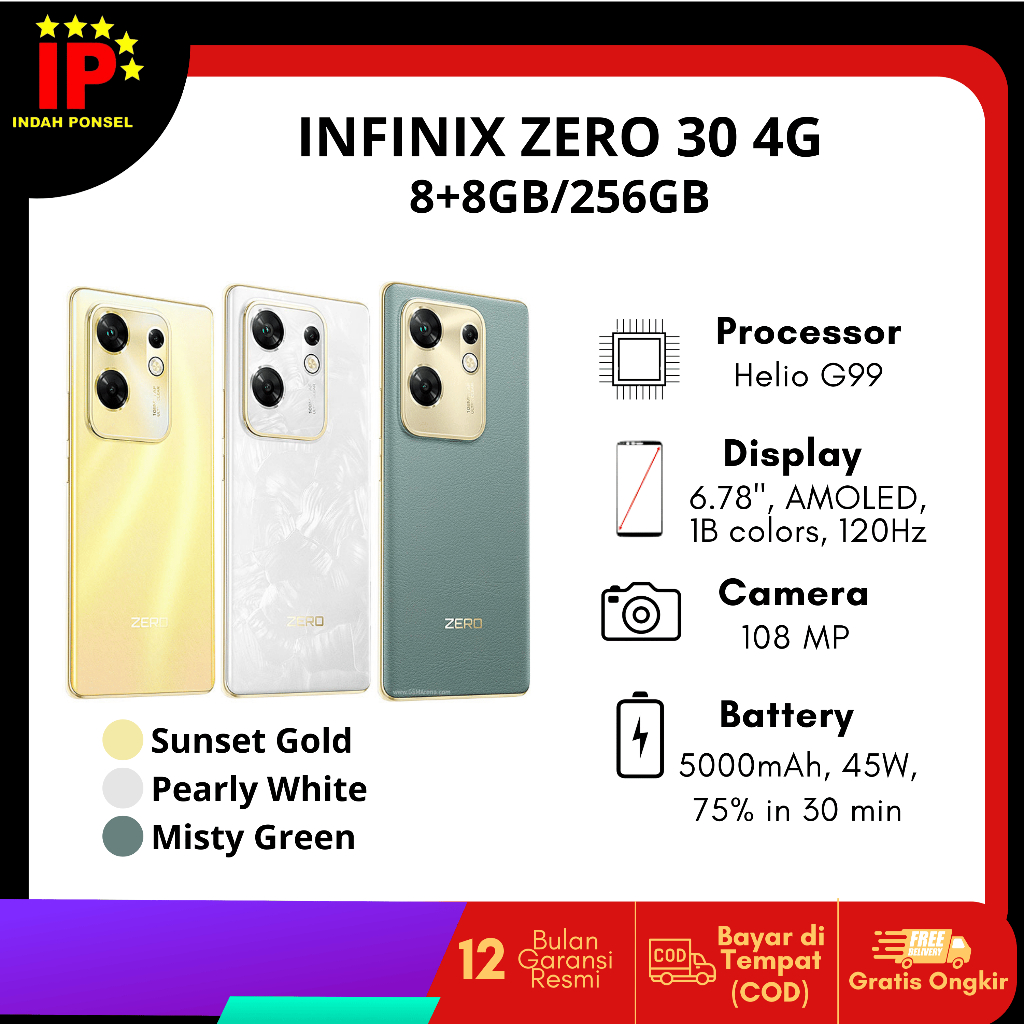 Jual INFINIX ZERO 30 4G RAM 8GB/256GB GARANSI RESMI NASIONAL | Shopee ...