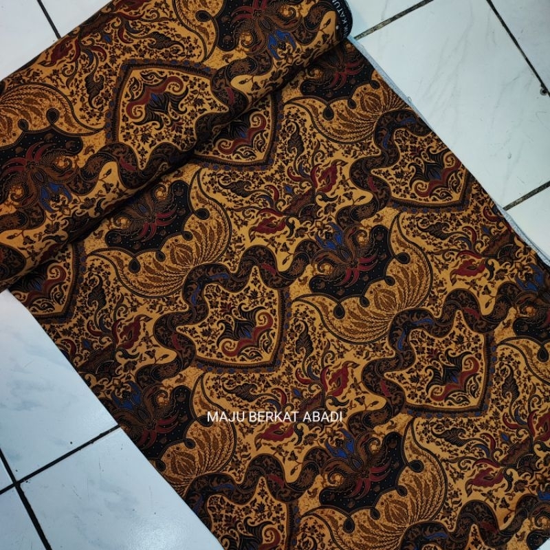 Jual Kain Batik Katun Halus Premium Cokelat Bahan Rok Kebaya Undangan Pesta Seragam Murah Adem