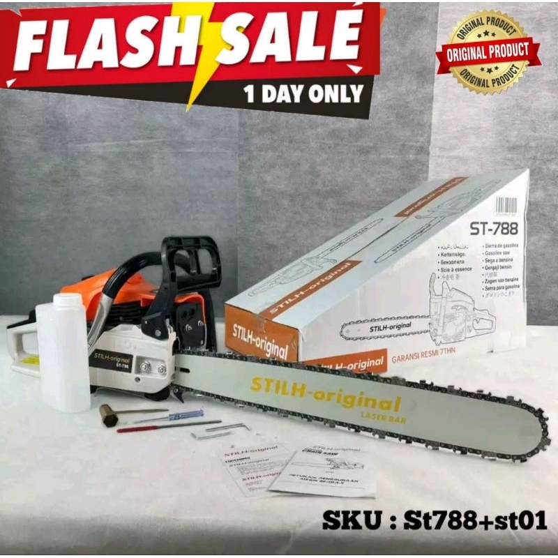 Jual PROMO Chainsaw stihl original ST788 garansi resmi 22inch laser bar