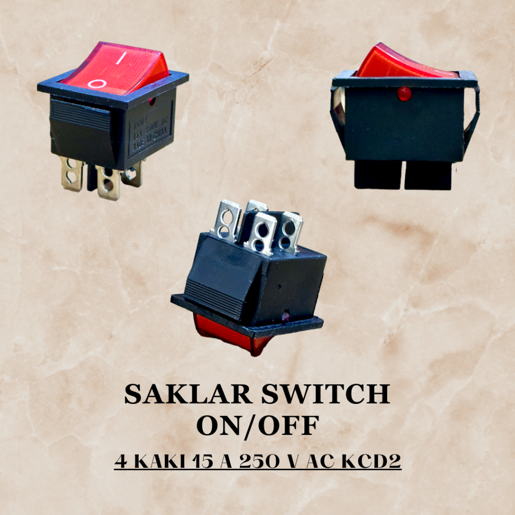 Jual SAKLAR SWITCH ON - OFF 4 PIN ROCKER SWITCH BESAR 4 KAKI TOMBOL ...