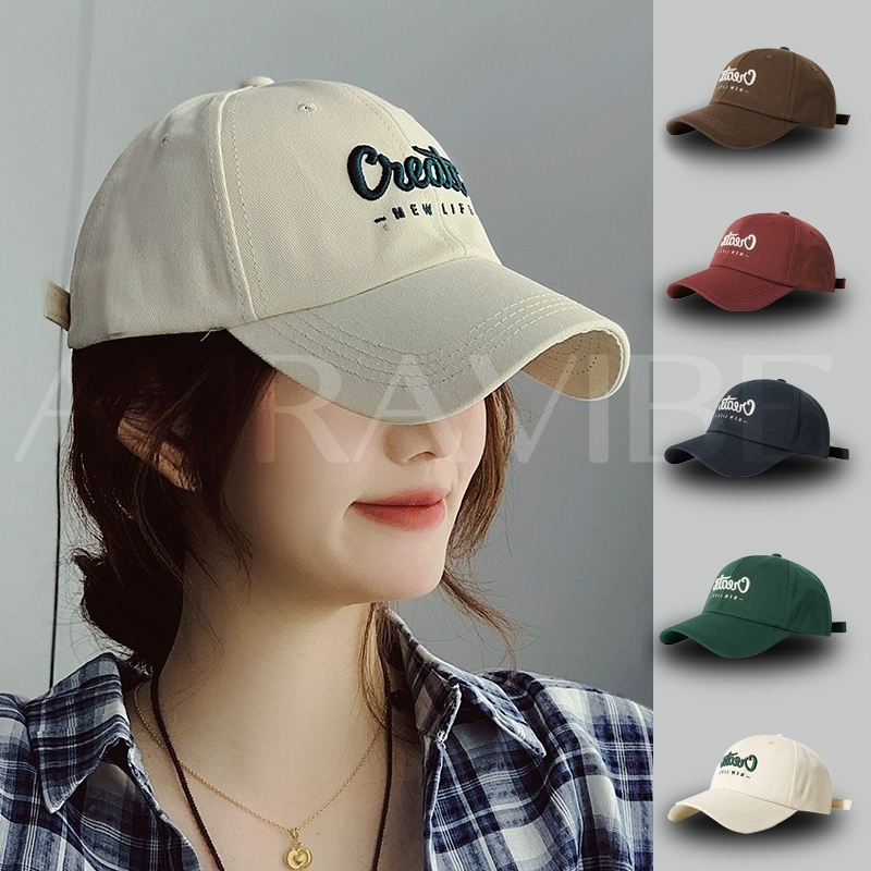 Jual AURAVIBETopi Cewek Baseball Pria Gaya Korean Style CREATE Cap