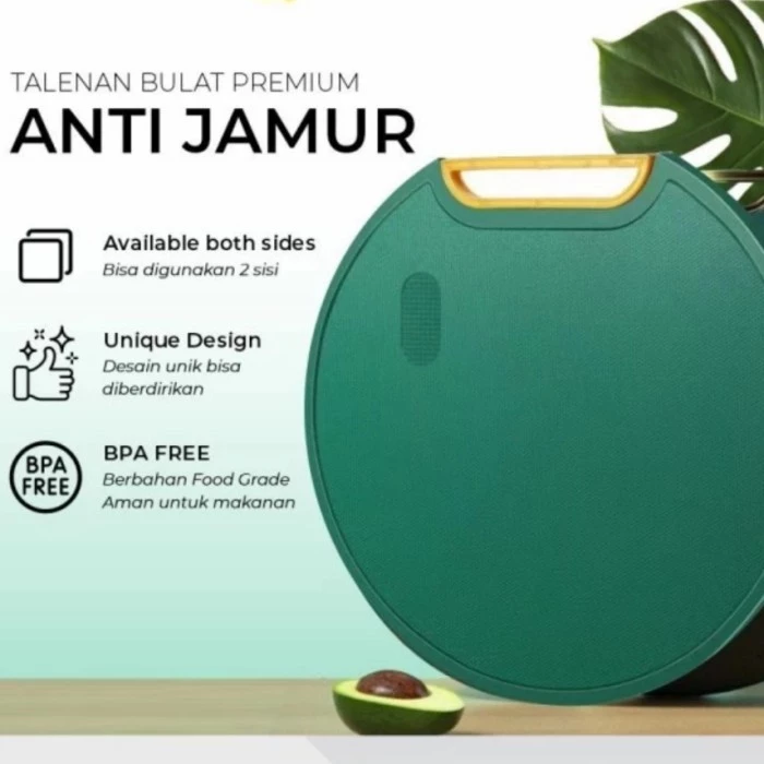 Talenan Premium Bulat Potong Sayur Daging Tebal dan Anti Jamur/Talenan PE Anti Jamur | AutoStock