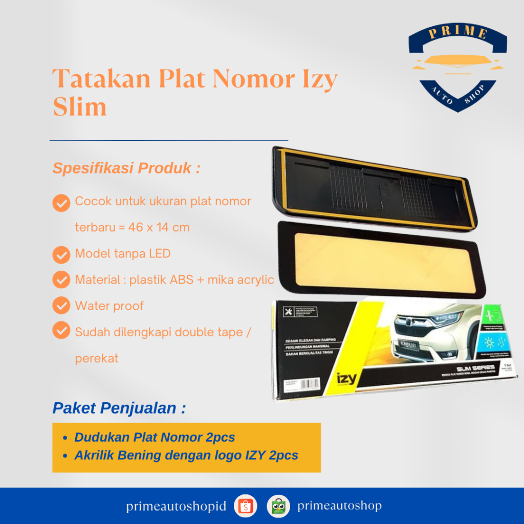 Jual Tatakan Plat Nomor Mika Izy Slim Tempat Plat Nomor Mobil Izy Slim Shopee Indonesia