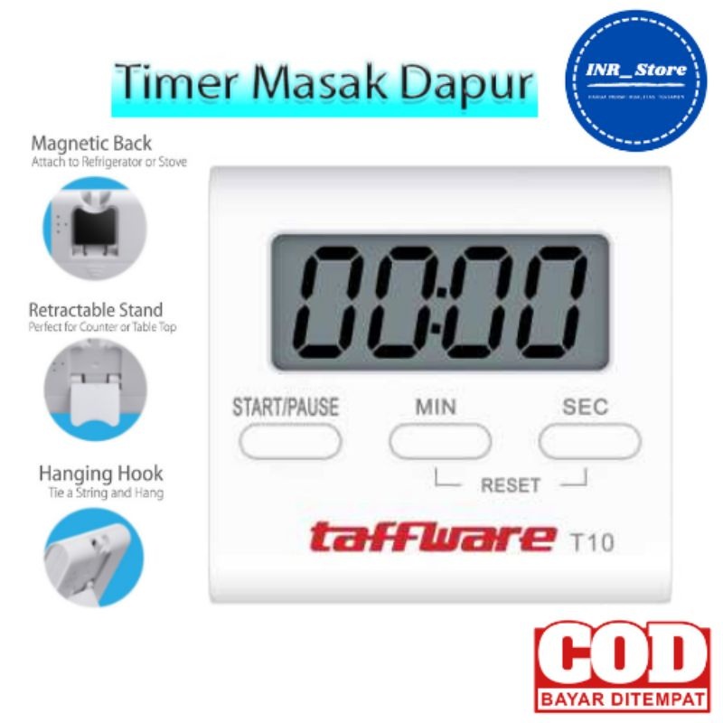 Jual TAFFWARE Digital Kitchen Timer Masak Dapur Digital Alarm LED ...