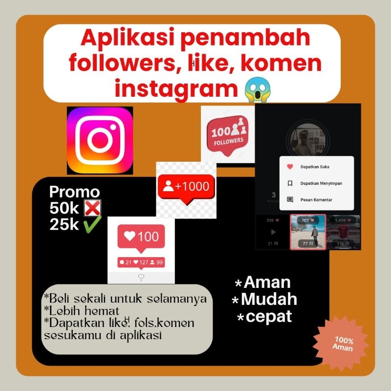 Jual FOLLOWERS INSTAGRAM, LIKE, KOMEN (APK) Shopee Indonesia