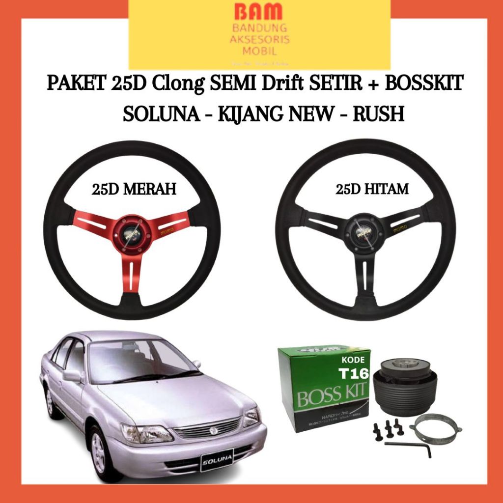 Jual Paket Setir Racing Mobil Plus Bosskit Soluna Kijang New Rush D