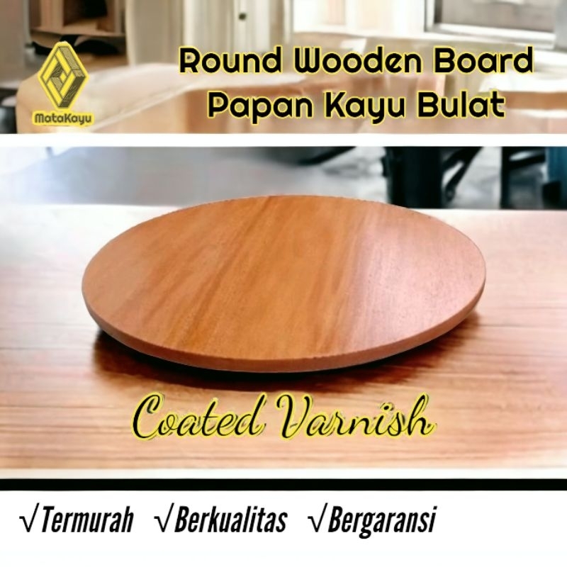 Jual Papan Kayu Bulat Round Wood Table Daun Meja Bulat Kayu Mahoni Dm ...