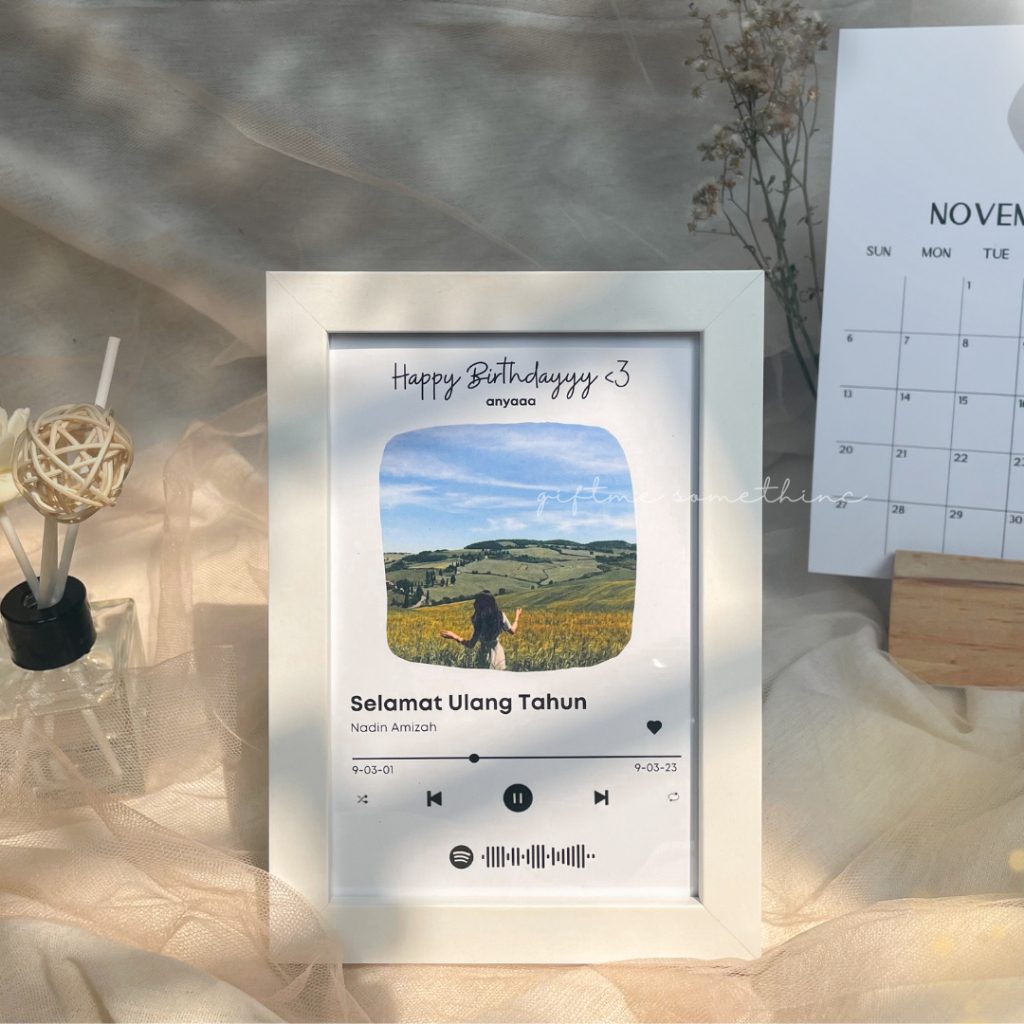 Jual Pre Order Hari Frame Spotify Custom Foto Lagu Gift Box