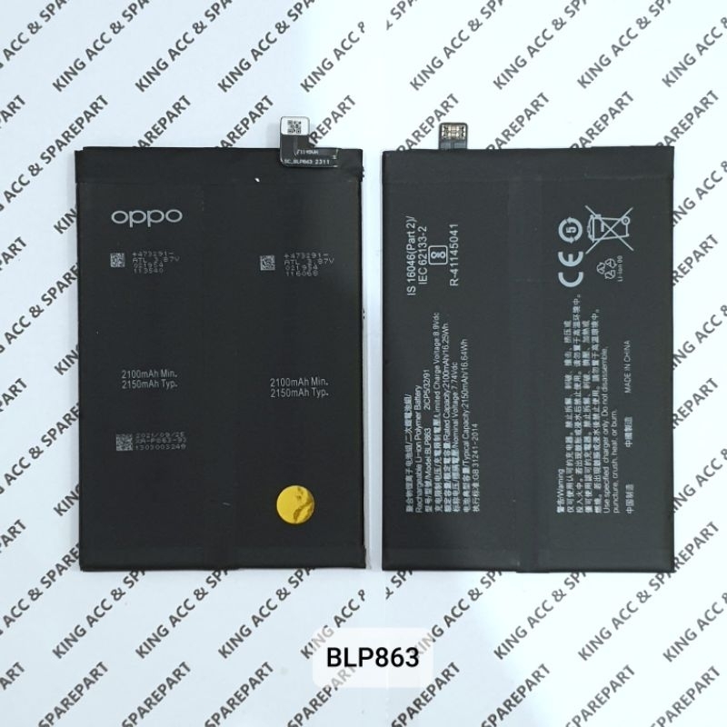 Jual BATERAI BATRE BATERE BATTERY OPPO RENO 6 5G BLP863 ORI100 | Shopee ...