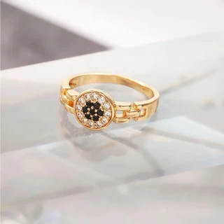 Hyl Jewelry 213J Cincin Titanium  Wanita  Emas Muda Anti Karat Asli Silver Emas Couple Dewasa Dan Luntur Logam Asesoris