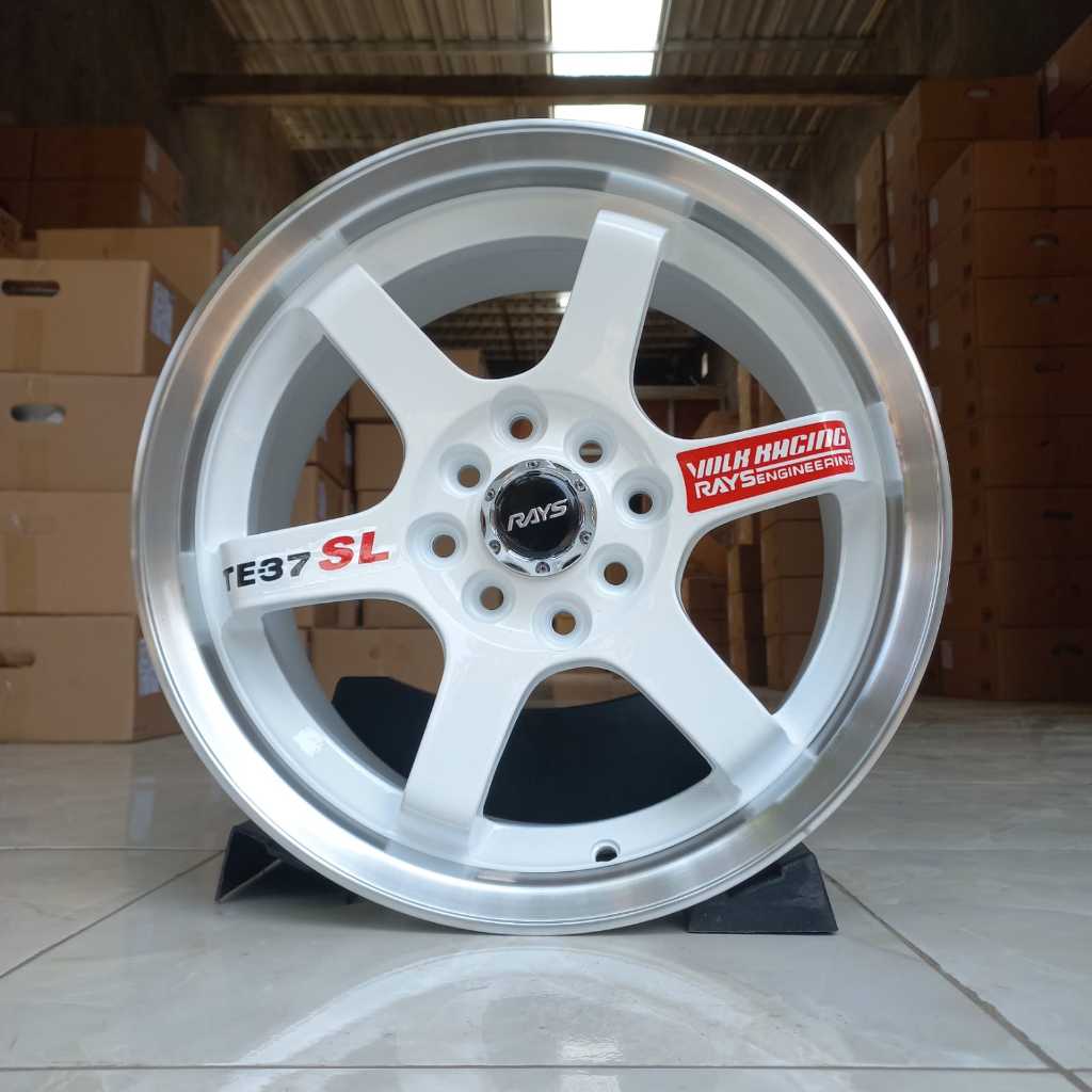 Jual VELG TE37 R15 H8 (HARGA PER 1 PCS) warna putih bibir polis ...