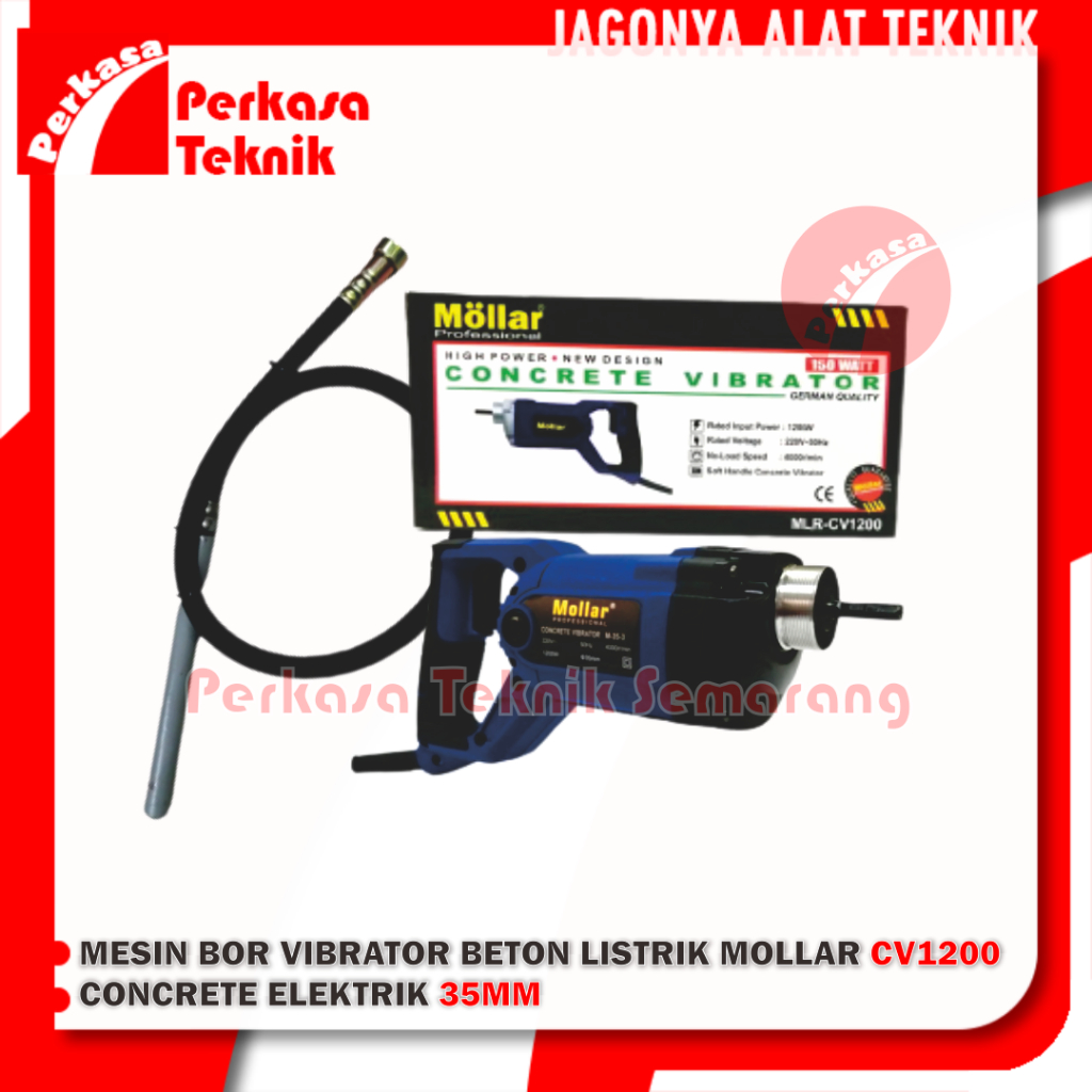 Jual Mesin Bor Vibrator Beton Listrik MOLLAR CV1200 M35 Concrete