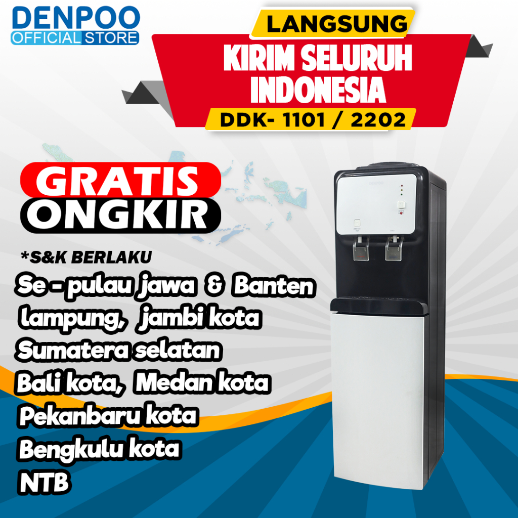 Jual Dispenser Denpoo DDK 1101 2202 Electro NON KOMPRESOR GALON ATAS