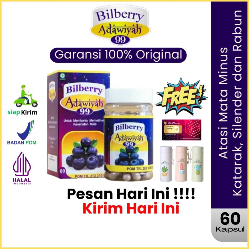 Jual Kapsul Bilberry Adawiyah 99 1 botol isi 60 kapsul Atasi Mata Minus