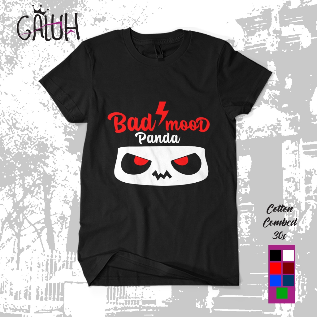 Jual Baju Kaos Pria Dewasa Sablon DTF BAD MOOD PANDA Kaos Gambar Panda ...