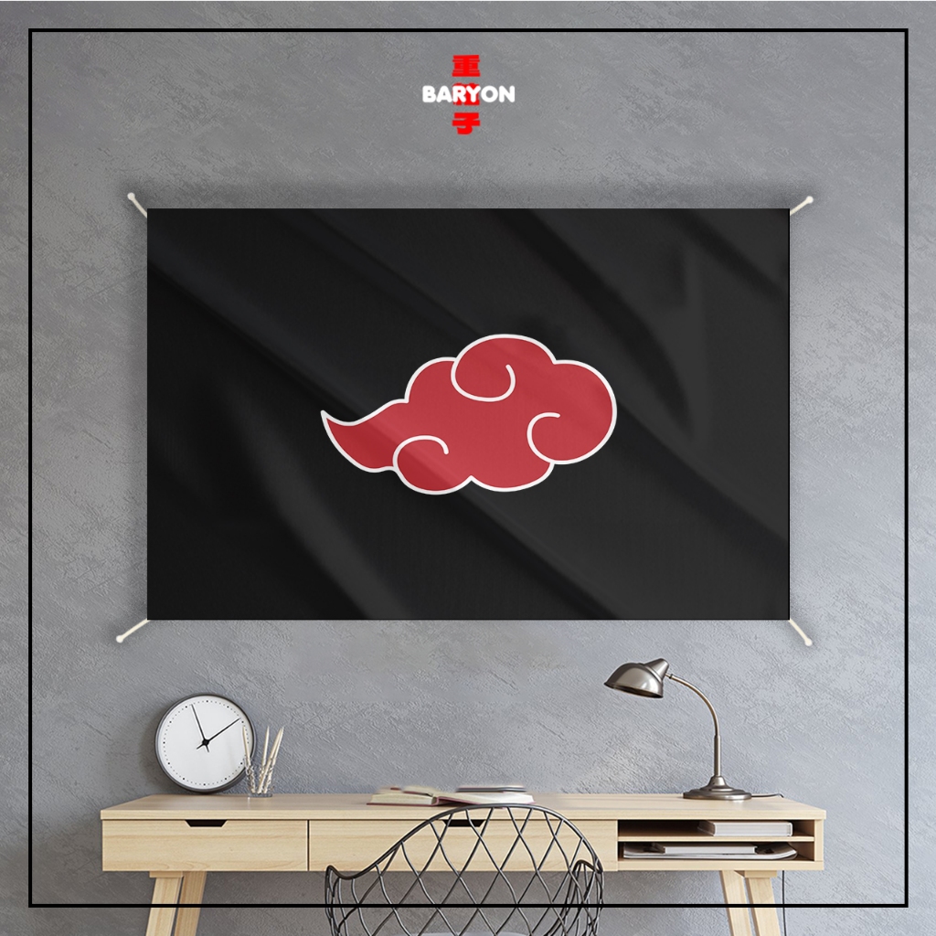 Jual BARYON Bendera Anime NARUTO LAMBANG AKATSUKI Full Print Banner