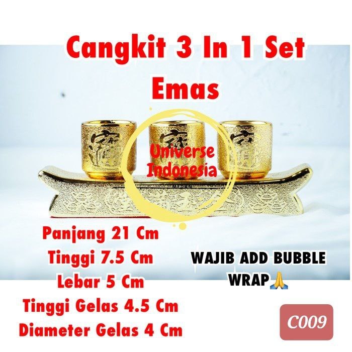 Jual Cangkir Gelas Sembahyang Puja 3 In 1 Set Keramik Emas Shopee Indonesia 7773