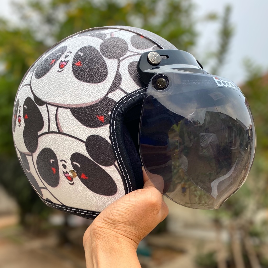 Jual Helm Bogo Classic Dewasa Karakter FKP Panda n Friends Full Kulit ...