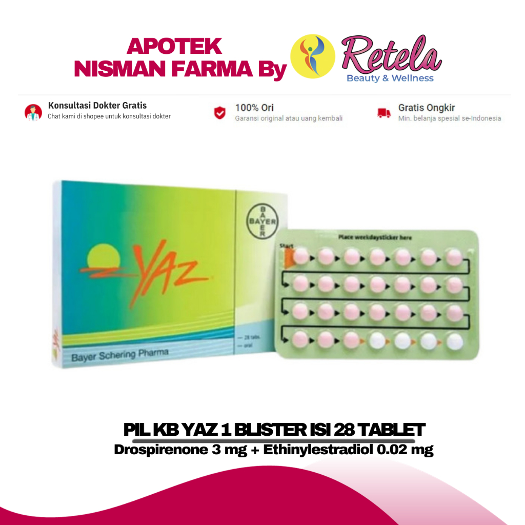 Jual YAZ TABLET 28 TABLET / PIL KB Shopee Indonesia