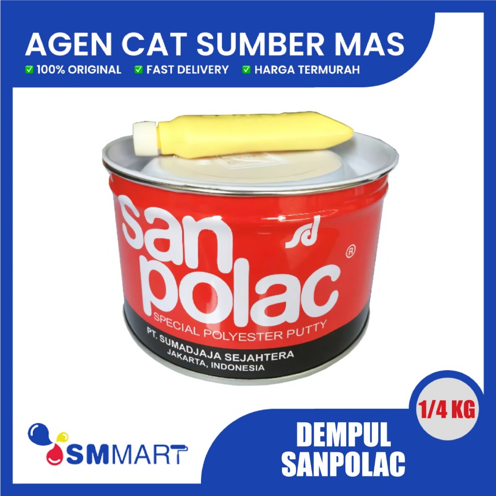 Jual DEMPUL SAN POLAC 1/4 KG / DEMPUL SANPOLAC SPECIAL POLYESTER ...