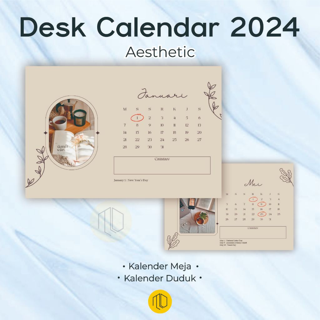 Jual Kalender Meja Planner 2024 Kalnder Catatan 2024 Kalender Duduk
