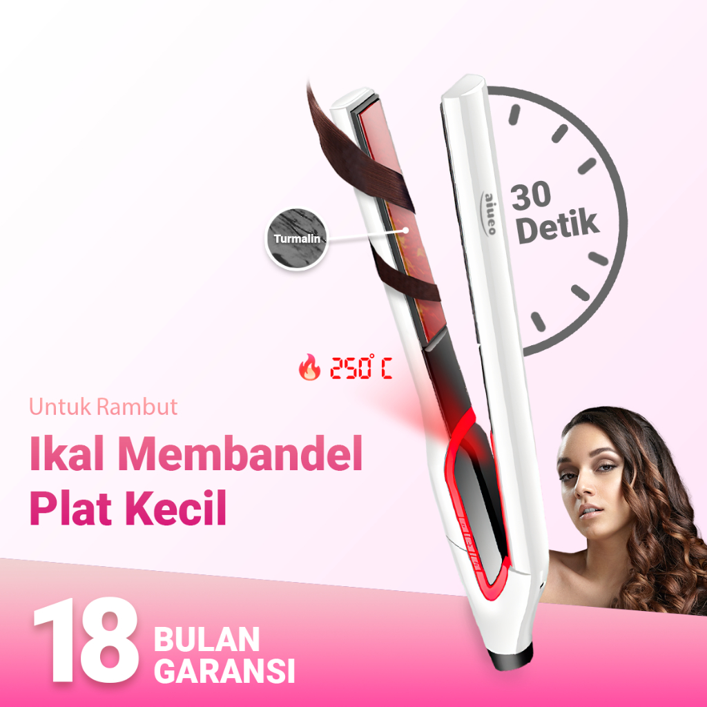 Jual AIUEO Catokan Rambut Celeb 2 956 3in1 Plat Kecil Untuk Rambut Ikal ...