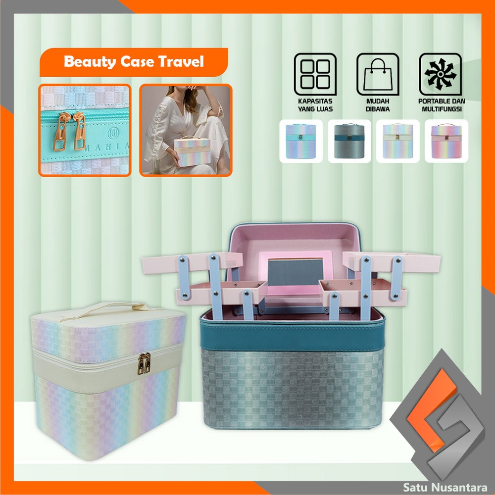 Jual SN-K159 Box Make Up Motif Gradasi Anyaman 2 Tingkat Tas Kosmetik ...