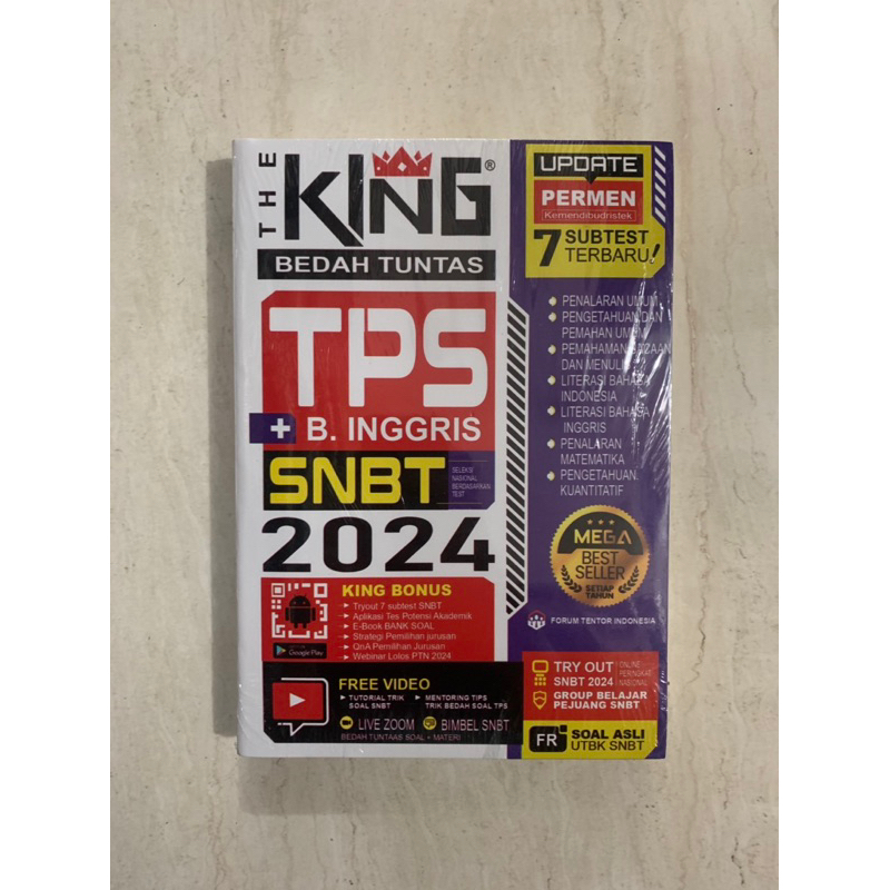 Jual Buku The King Bedah Tuntas TPS Plus Bahasa Inggris SNBT 2024 ...