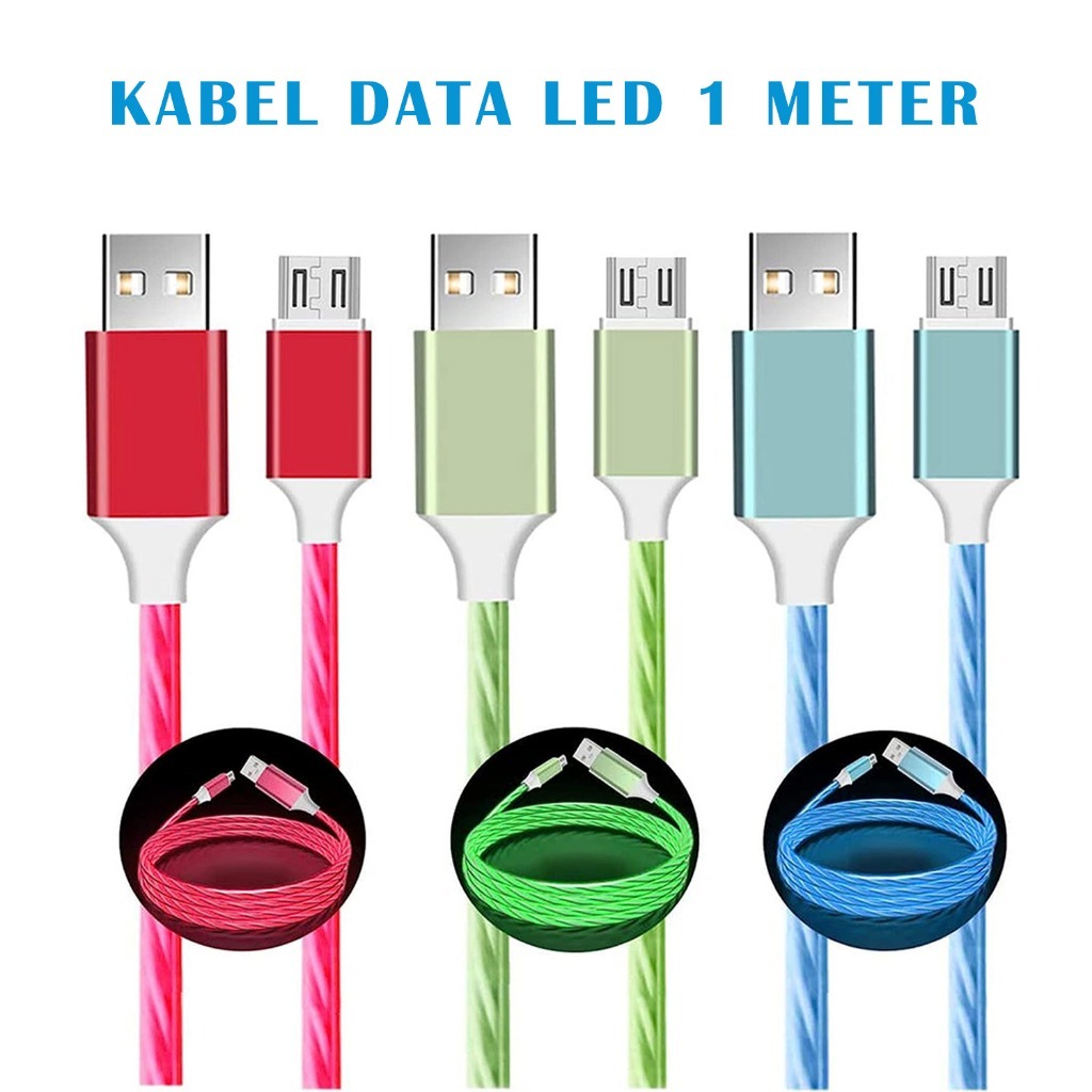 Jual Kabel Data Full Led 2A [Micro, Type C, Lightning] | Shopee Indonesia